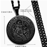 Saint Michael Protect Us Pendant – Stainless Steel Necklace - Heavenly Crystals Online