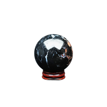 Sardonyx Sphere with Wooden Stand (270g) – Strength, Protection & Grounded Confidence - Heavenly Crystals Online