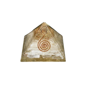Selenite, Clear Quartz & Copper Orgonite Pyramid – Cleansing, Amplification & Energy Protection - Heavenly Crystals Online