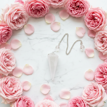 Selenite Faceted Pendulum with Velvet Pouch – Cleansing, Clarity & Spiritual Connection - Heavenly Crystals Online