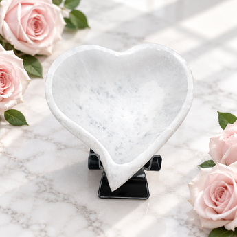 Selenite Heart Bowl (390g) – Cleansing, Purification & High‑Vibration Light Energy - Heavenly Crystals Online