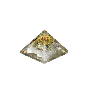 Selenite, Labradorite, Clear Quartz & Copper Orgonite Pyramid – Cleansing, Intuition, Clarity & Energetic Protection - Heavenly Crystals Online