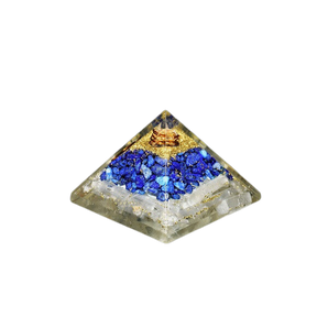 Selenite, Lapis Lazuli, Clear Quartz & Copper Orgonite Pyramid – Cleansing, Intuition, Clarity & EMF Protection - Heavenly Crystals Online