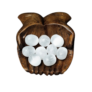 Selenite Round Tumbled Stone – Cleansing, Charging & High‑Vibration Energy - Heavenly Crystals Online