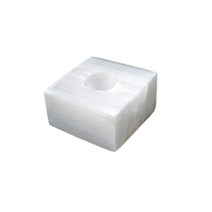 Selenite Square Candle Holder – Cleansing, Purification & Soft Ambient Light - Heavenly Crystals Online
