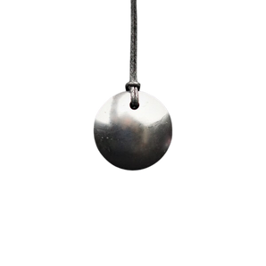 Shungite Genuine Round Pendant with black cord - Protection, Grounding & EMF Shielding - Heavenly Crystals Online