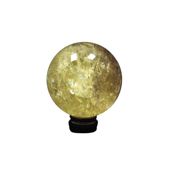 Smoky Natural Citrine Crystal Sphere with Wooden Stand (895g) – Grounded Abundance, Protection, Manifestation & Solar Strength - Heavenly Crystals Online