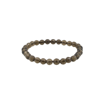 Smoky Quartz Dark Faceted Bracelet (6mm–7mm) Grounding, Protection & Inner Clarity - Heavenly Crystals Online