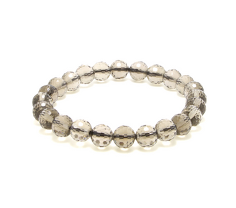 Smoky Quartz Light Faceted Bracelet (6mm–7mm) Grounding, Protection & Inner Clarity - Heavenly Crystals Online