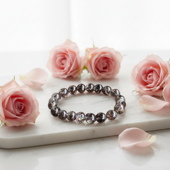 Smoky Quartz Light Rainbow Bracelet - Grounding, Protection & Inner Clarity - Heavenly Crystals Online