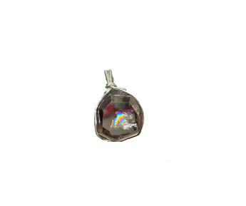 Smoky Quartz Rainbow Pendant with silver chain - Grounding & Protection - Heavenly Crystals Online