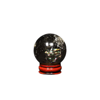 Smoky Quartz Sphere with wooden holder (110g) – Grounding, Protection & Emotional Stability - Heavenly Crystals Online