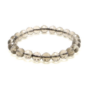 Smoky Quartz Light Faceted Bracelet - 6mm to 7mm