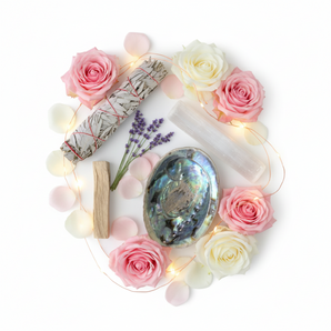 Smudge Pack - Abalone Shell, White Sage, Selenite & Palo Santo - Heavenly Crystals Online