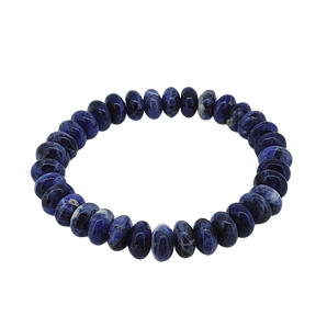 Sodalite Rondelle Bracelet - Calm, Clarity & Inner Truth - Heavenly Crystals Online