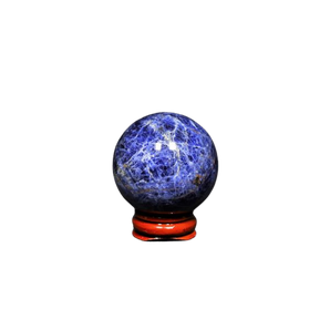 Sodalite Sphere with wooden stand (144g) – Intuitive, Calming & High‑Vibration Energy - Heavenly Crystals Online