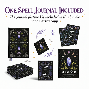 Spell Journal, Magick Book & Ritual Card Deck Bundle – Free Spell Journal Included - Heavenly Crystals Online