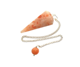 Sunstone Faceted Crystal Pendulum with Velvet Pouch – Joy, Confidence & Positive Energy - Heavenly Crystals Online