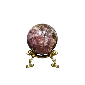 Super Seven Sphere with Wooden Stand (183g) - High‑Vibration Crystal for Healing, Intuition & Protection - Heavenly Crystals Online