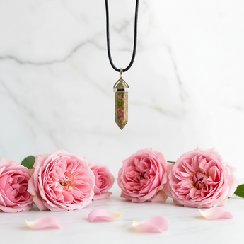Unakite Jasper Double Terminated Pendant with Black Cord – Healing, Balance & Emotional Growth
 - Heavenly Crystals Online