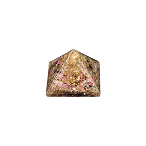 Watermelon Tourmaline, Clear Quartz & Copper Orgonite Pyramid – Heart Healing, Joy, Protection & Energy Activation - Heavenly Crystals Online