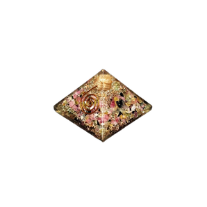 Watermelon Tourmaline, Clear Quartz & Copper Orgonite Pyramid – Heart Healing, Joy, Protection & Energy Activation - Heavenly Crystals Online