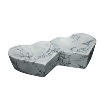 White Howlite Double Heart Bowl (554g) – Relaxation, Mindfulness & Tranquility - Heavenly Crystals Online