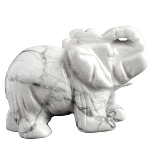 White Howlite Elephant (69g) – Calming, Stress Relief & Emotional Soothing - Heavenly Crystals Online
