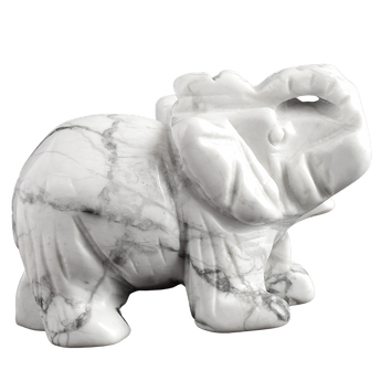 White Howlite Elephant (69g) – Calming, Stress Relief & Emotional Soothing - Heavenly Crystals Online