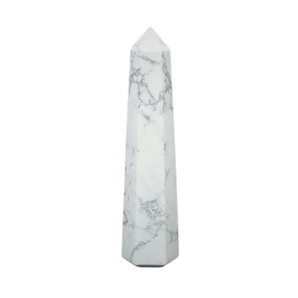 White Howlite Generator Point (104g) – Calming, Stress Relief, Patience & Emotional Soothing - Heavenly Crystals Online