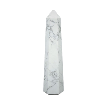 White Howlite Generator Point (104g) – Calming, Stress Relief, Patience & Emotional Soothing - Heavenly Crystals Online