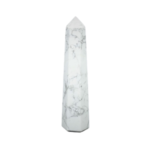 White Howlite Generator Point (104g) – Calming, Stress Relief, Patience & Emotional Soothing - Heavenly Crystals Online