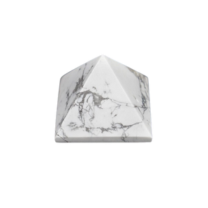 White Howlite Pyramid (96g) – Calming, Stress Relief & Emotional Soothing Crystal - Heavenly Crystals Online