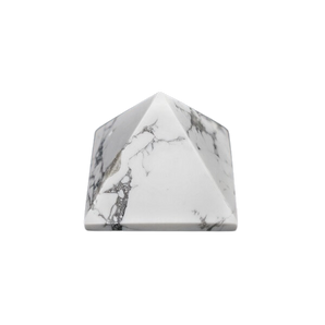 White Howlite Pyramid (96g) – Calming, Stress Relief & Emotional Soothing Crystal - Heavenly Crystals Online