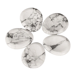 White Howlite Thumb Worry Stone - Heavenly Crystals Online