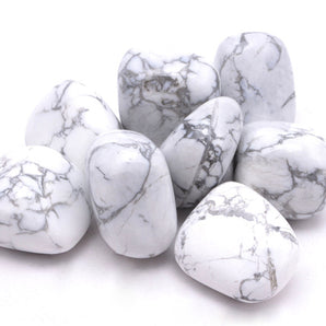 White Howlite Tumbled Stone - Soothing Energy, Mindfulness & Emotional Support - Heavenly Crystals Online