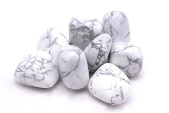 White Howlite Tumbled Stone - Soothing Energy, Mindfulness & Emotional Support - Heavenly Crystals Online
