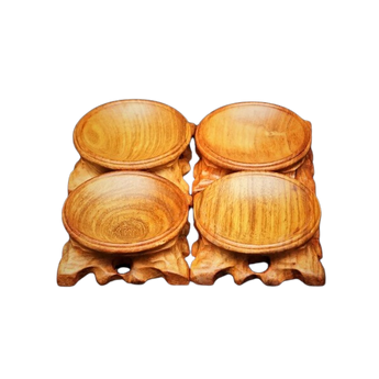 Wooden Crystal Stand XL – Hand‑Carved Natural Display for Spheres & Orbs - Heavenly Crystals Online