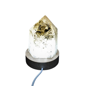 Wooden LED Light Base for Crystals – White Glow Display Stand - Heavenly Crystals Online