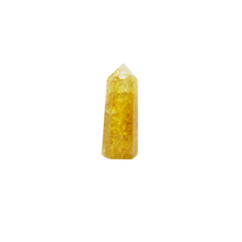 Yellow Fire & Ice Quartz Generator Point (127g) – High‑Vibration Clarity, Joy & Energy Activation - Heavenly Crystals Online