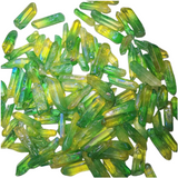 Yellow & Green Aura Quartz Gridding Point (50g) in Organza Pouch - Joy, Renewal & High‑Vibration Energy - Heavenly Crystals Online