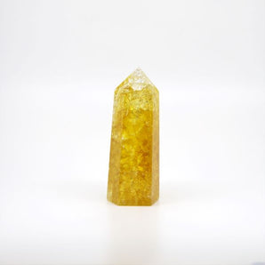 Sunset Yellow Crackle Quartz Generator Point - 127 grams - Heavenly Crystals Online