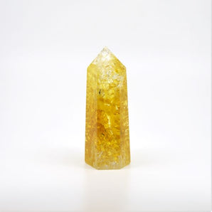 Sunset Yellow Crackle Quartz Generator Point - 127 grams - Heavenly Crystals Online