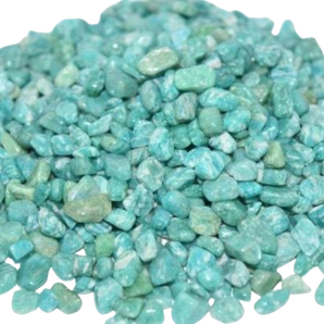 Amazonite Chips - 100 grams in an organza pouch