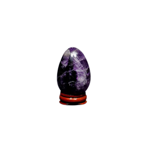 Amethyst Egg with wooden stand - 103 grams