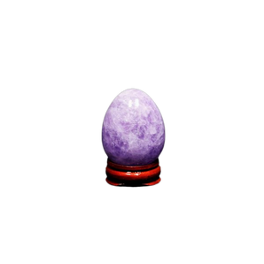 Amethyst Egg with wooden stand - 73 grams