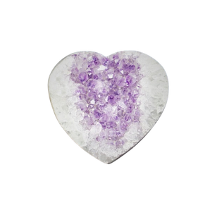 Amethyst Geode Heart with stand - 662 grams