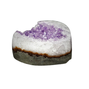 Amethyst Geode Heart with stand - 662 grams