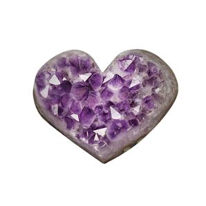 Amethyst Geode Heart with stand - 627 grams