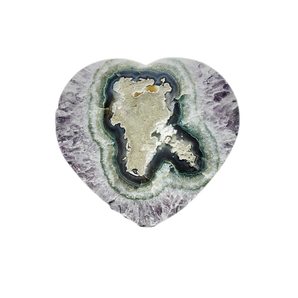 Amethyst Slice Heart with stand - 319 grams
